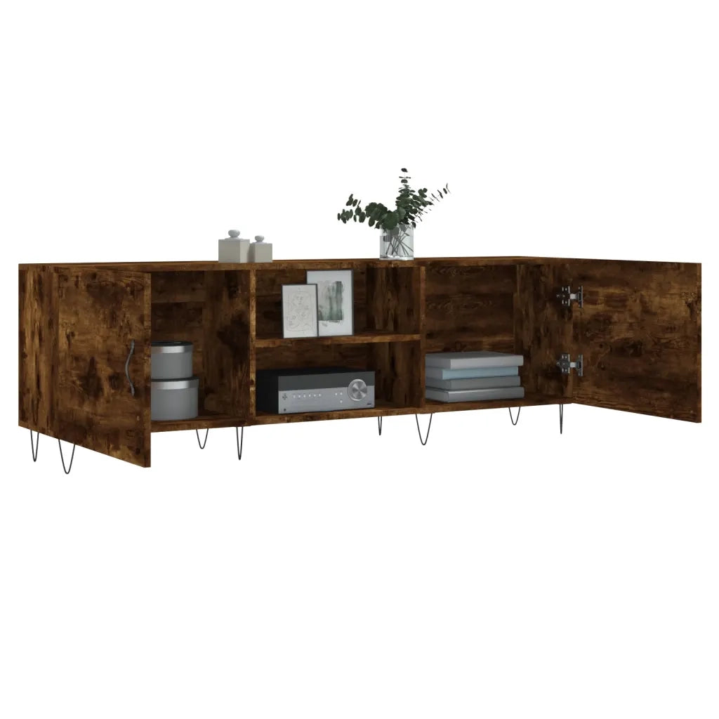 Mobile Porta TV Rovere Fumo 150x30x50 cm in Legno Multistrato
