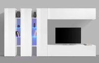 Parete Attrezzata Soggiorno 340x30x180 cm Maruska n°5 Bianco Lucido