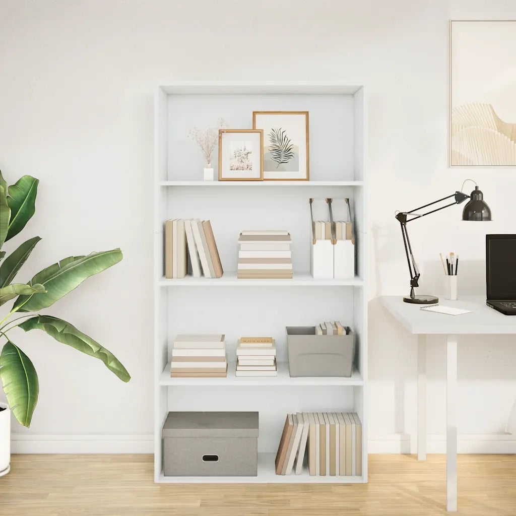 Libreria Bianca 80x30x152 cm in Legno Multistrato 857940