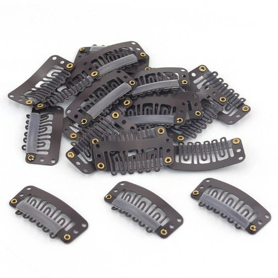 Estensioni capelline 22 pezzi - Clipclips in acciaio inossidabile - Resina soft - Acciaio inossidabile - Per parrucche femminili - Duraturo e sicuro - Clip per capelli