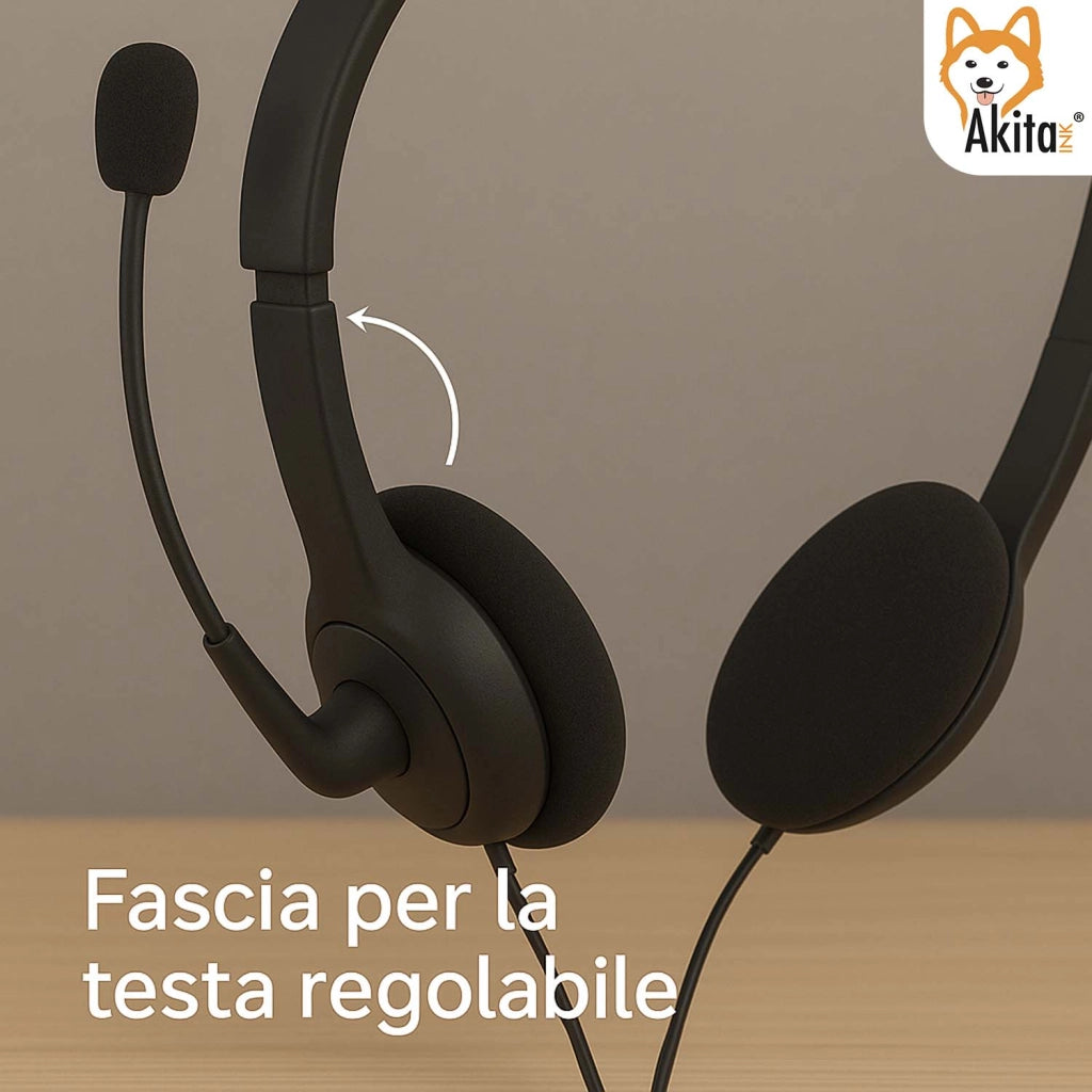 Cuffia AKITAINK USB con Microfono per Ufficio