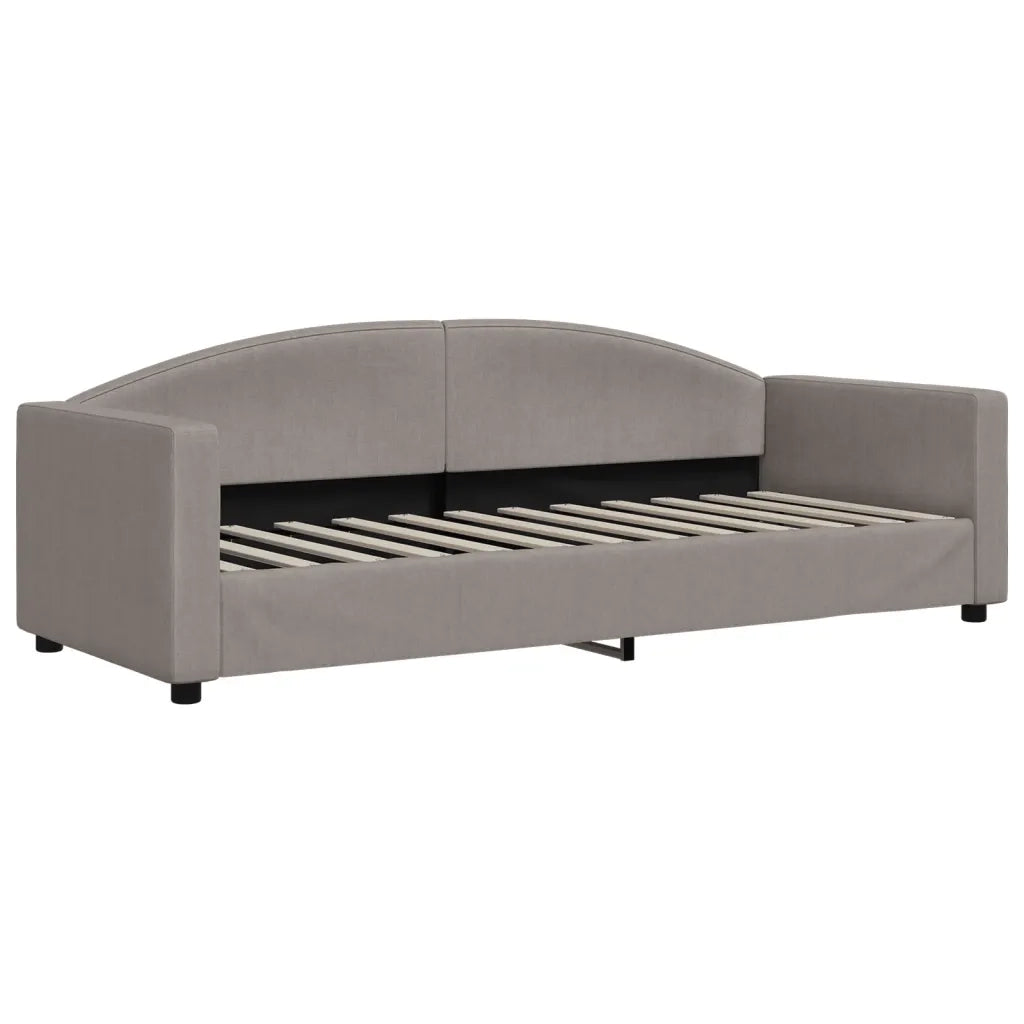 Divano Letto Estraibile con Cassetti Tortora 80x200 cm Tessuto
