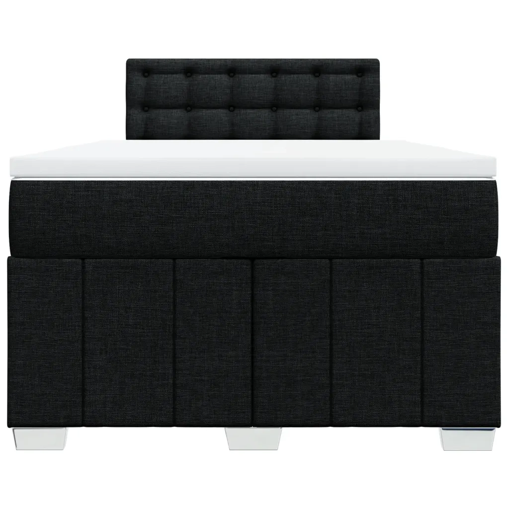 vidaXL Giroletto a Molle con Materasso Nero 120x190 cm in Tessuto