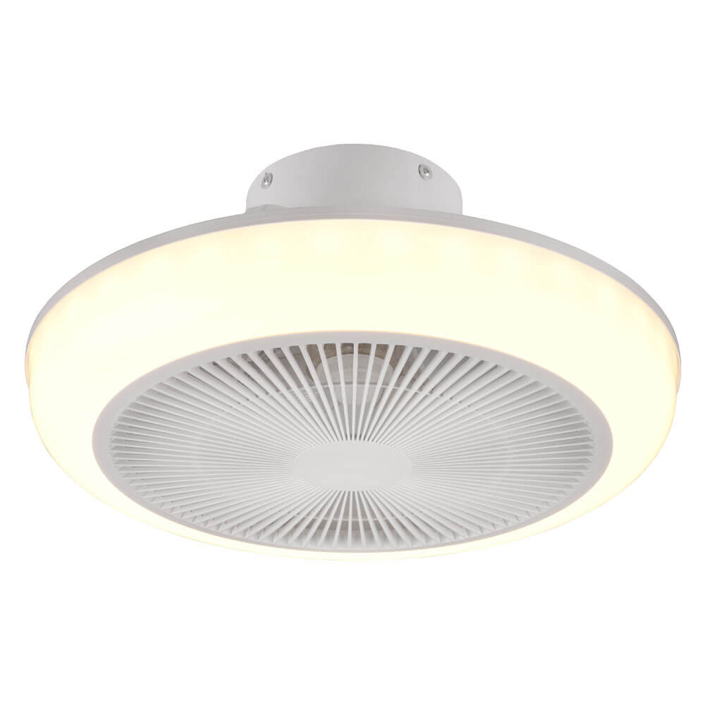 Ventilatore Plafoniera Led a Soffitto Mjolby 46 cm Moderno Colore: Bianco Latte