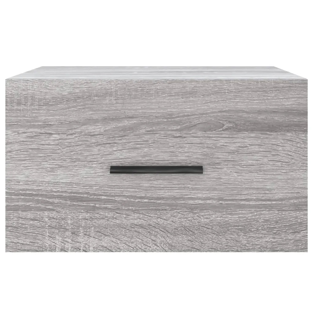 Comodino a Muro-Tavolino da notte sospeso Grigio Sonoma 35x35x20 cm 609520