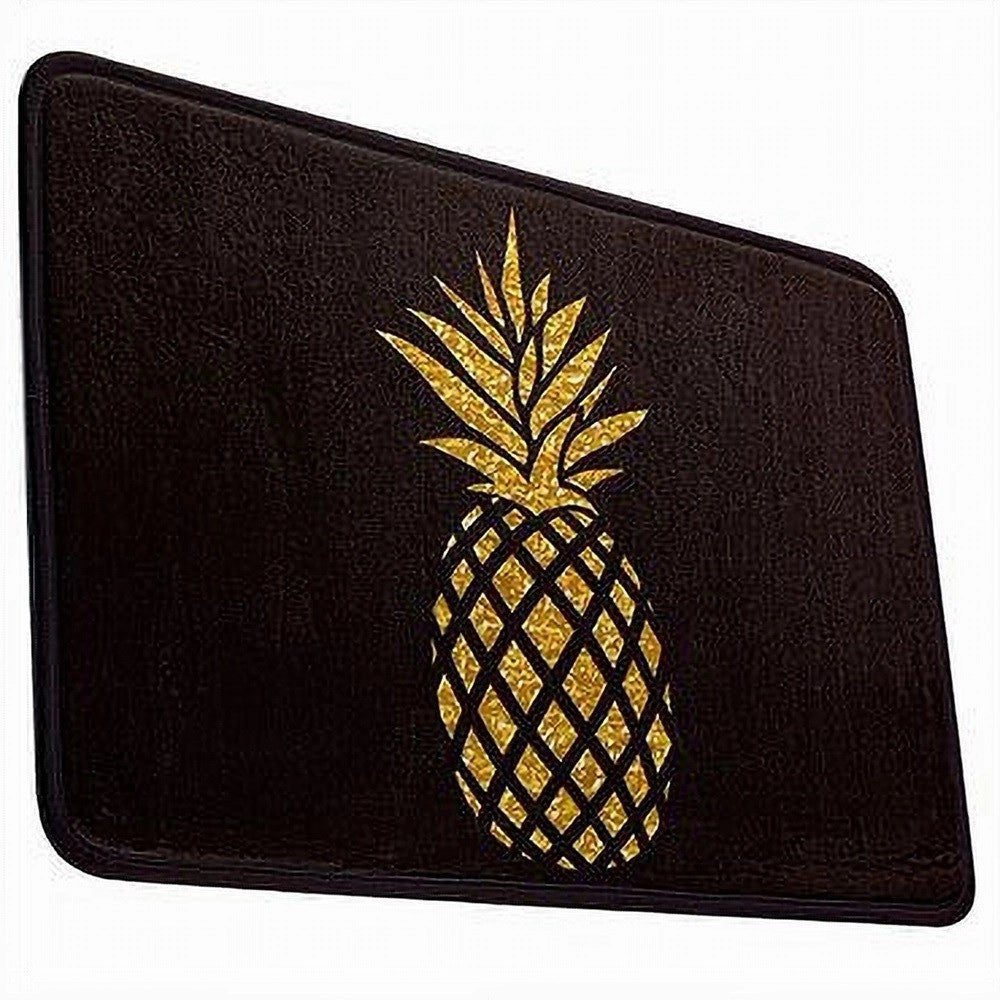 Trade Shop - Tappeto Tappetino Antiscivolo Tessuto Bagno Arredo 40x60cm Nero Con Ananas 69750 -