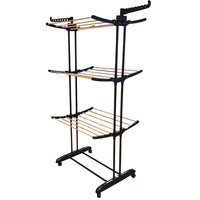 Stendino Stendibiancheria a Torre Nero Modulabile Pieghevole Salvaspazio