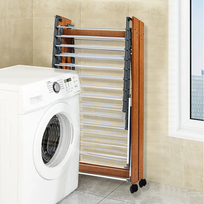 Stendibiancheria Estensibile da Esterno Interno Pieghevole Salvaspazio 2 Livelli