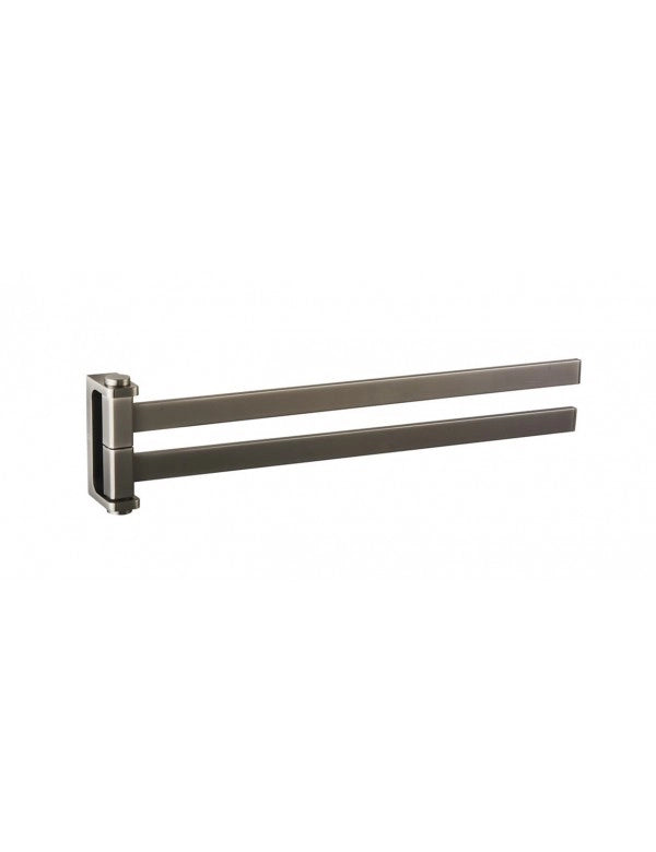 Portasciugamani doppio girevole NIL in metallo grigio ottone 37 cm