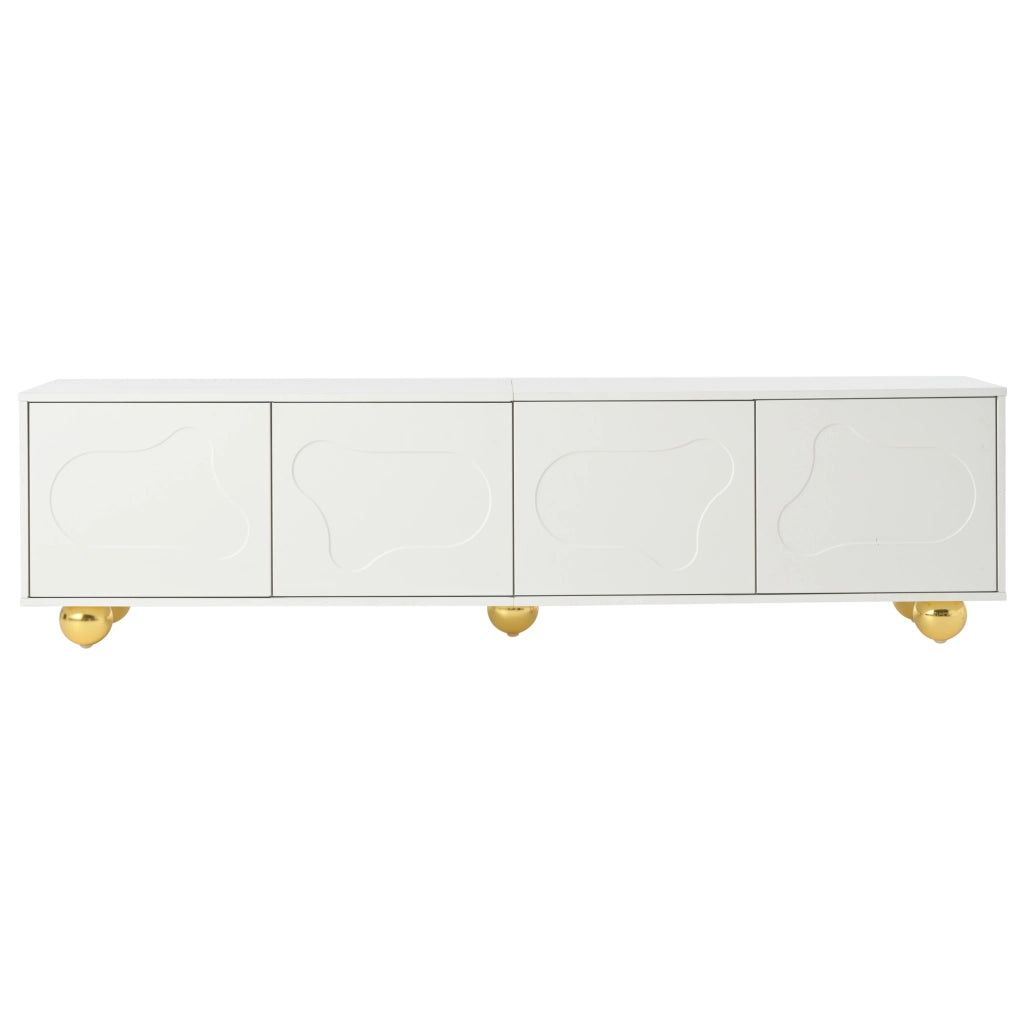 Mobile TV a Nuvola con 2 Ante ¨C MINIMAL ¨C Bianco, 180x40x45 cm, fino a 75 pollici