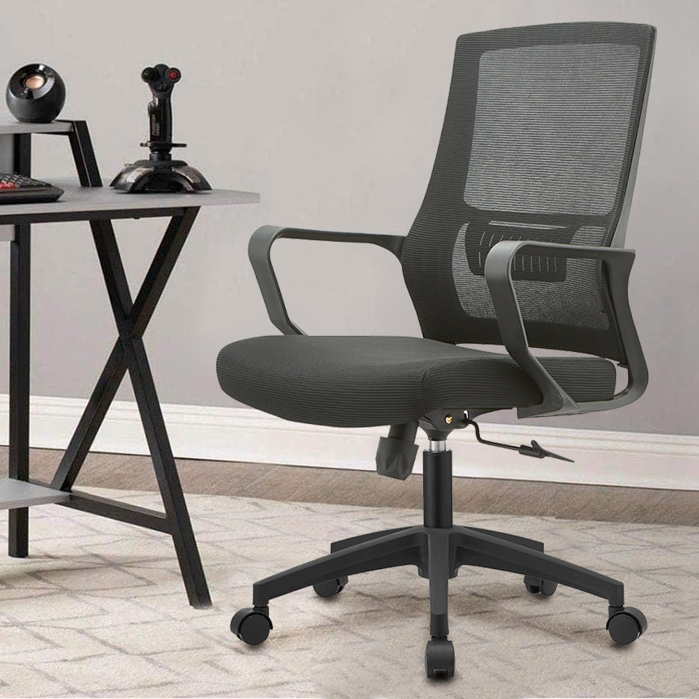 Sedia da Ufficio Nero Poltrona da Scrivania Studio Cameretta Altezza Regolabile