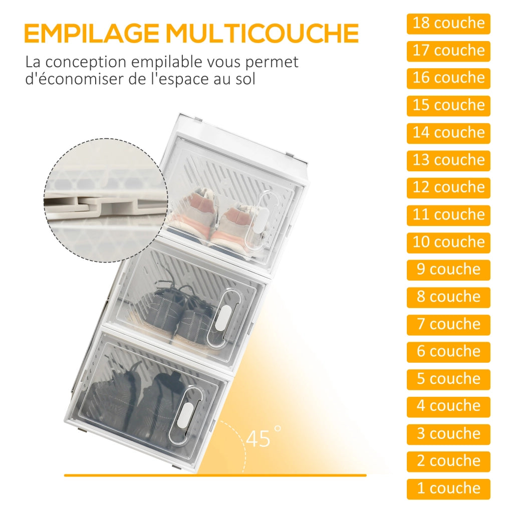 Cassettiera modulare 18 cubi ¨C zephmum ¨C bianco e trasparente
