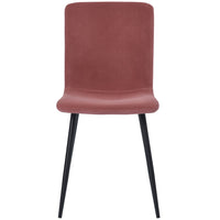Set 4 Sedie per Sala da Pranzo in Velluto Rosa con Gambe Nere Seduta Ergonomica