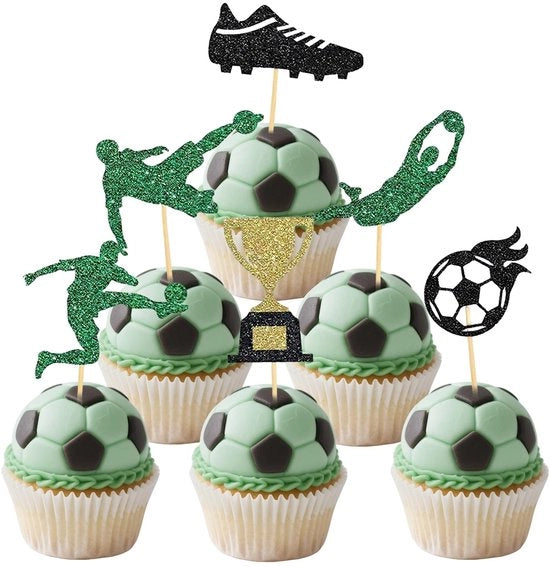 Decorazione per torta da calcio 24 pezzi - Decorazione per torta e muffin da calcio - Decorazione per feste - Materiale cartone/legno - Decorazioni per torta da calcio 

Modello: 
24 pezzi 
Materiale: Cartone/Legno