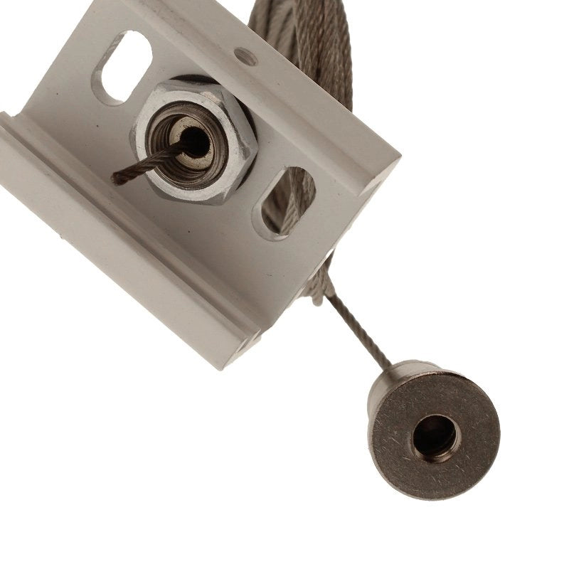 Sistema Illuminazione Binario Trifase Bianco, Binario Connettori Giunti Accessori (Kit Cavo Sospensione)