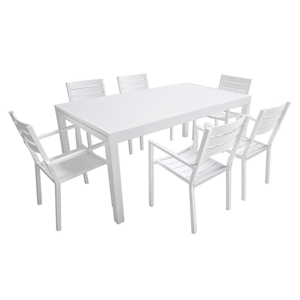 VENEZIASet di mobili da giardino estensibili in alluminio 180/300 - bianco