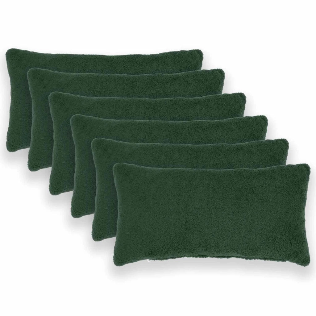 Federa 6 pcs HEERLEN Verde Scuro 40 x 80 cm Bouclé 910103