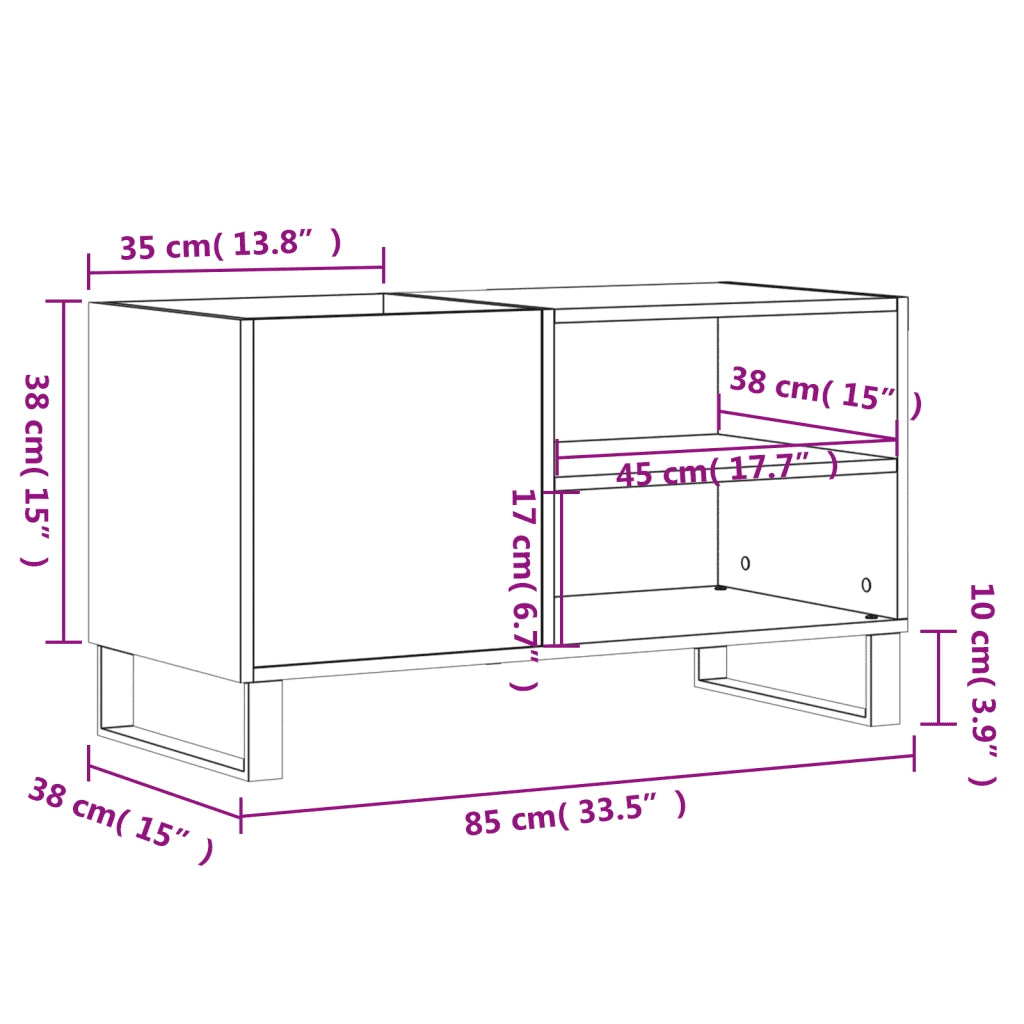 Mobile Porta Dischi Bianco 85x38x48 cm in Legno Multistrato CFW1930510