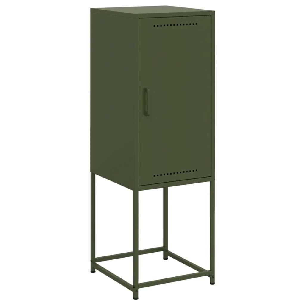 Buffet credenza cassettiera armadio mobile contenitore organizer per cucina soggiorno salotto verde oliva 36 x 39 x 107 cm acciaio verde 02_0036573
