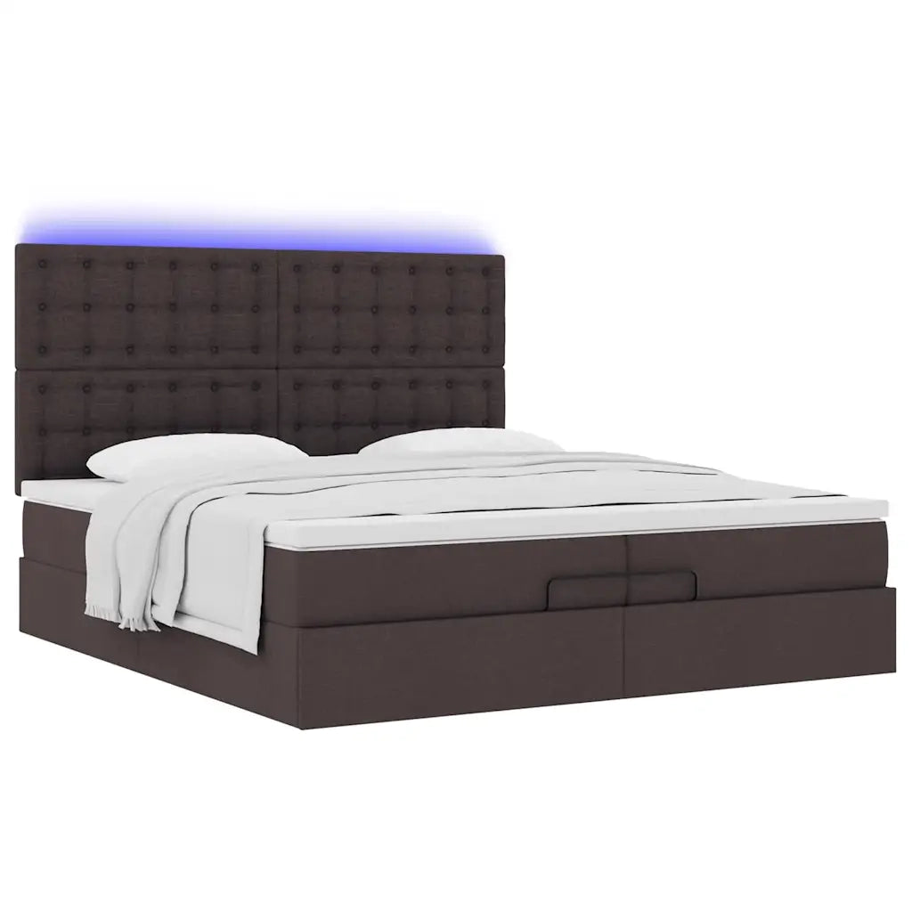 Struttura Letto Pouf con Materassi 200x200 cm in Tessuto 3314200
