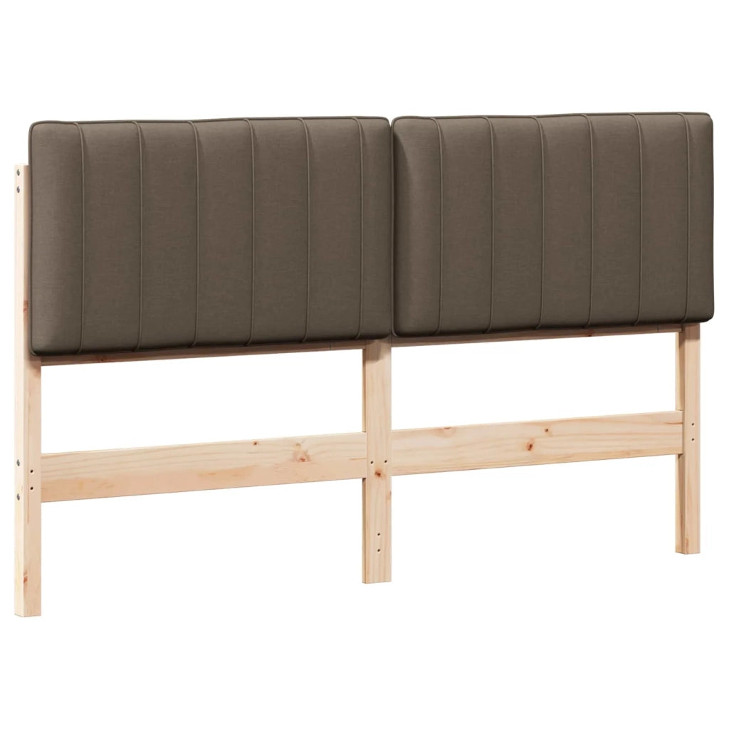 Testiera imbottita-Testiera con Cuscini-Testata Marrone e taupe 150 cm Pino massello 800739