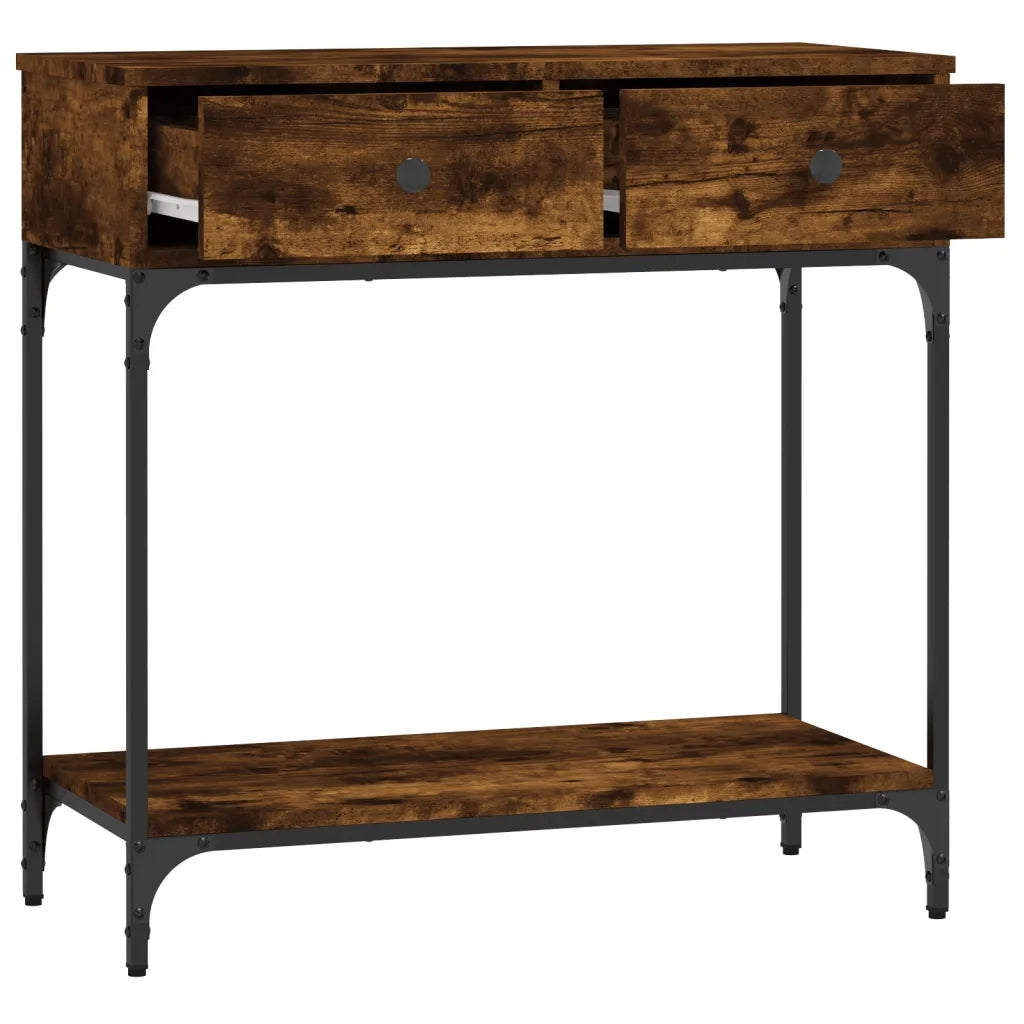 Tavolino Consolle-Tavolino da soggiorno-Tavolo Rovere Fumo 75x34,5x75cm Legno Multistrato 863734