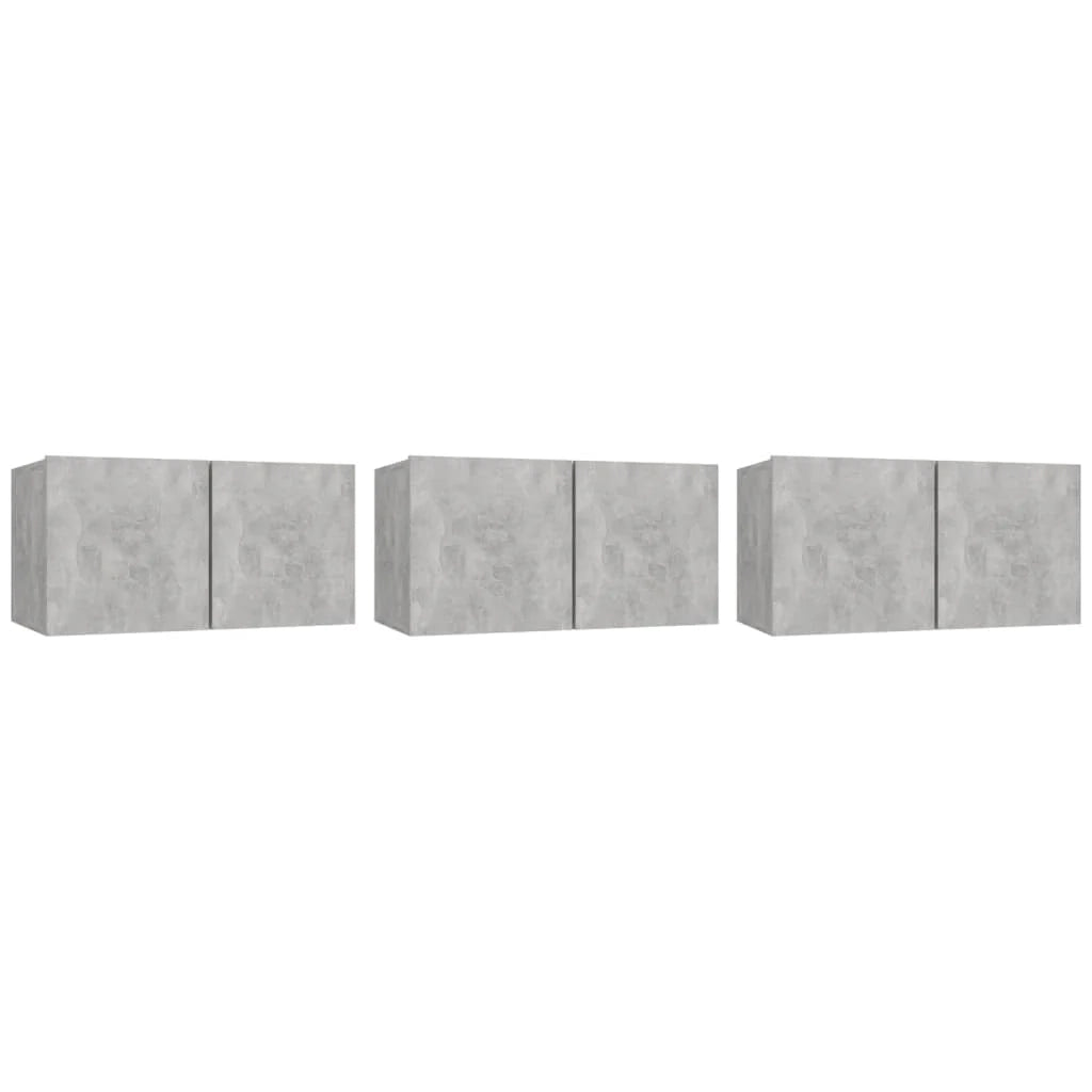 Mobile TV multimediale mensola TV supporto TV sala da pranzo soggiorno camera da letto montaggio a parete 3 pezzi 60 x 30 x 30 cm grigio 02_0029191