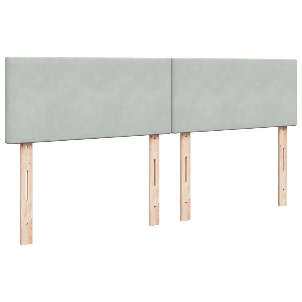 Giroletto a Molle con Materasso Grigio Chiaro 180x200cm Velluto