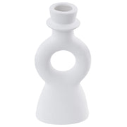 Candeliere ceramica bianco sporco 17 cm portacandele forma curva accessori decorazione