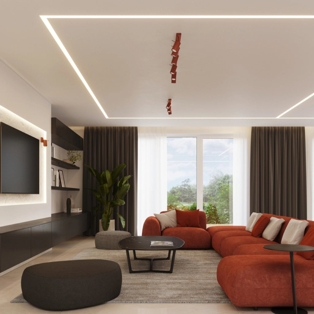 Lampada da soffitto RING 3P rosso ocra