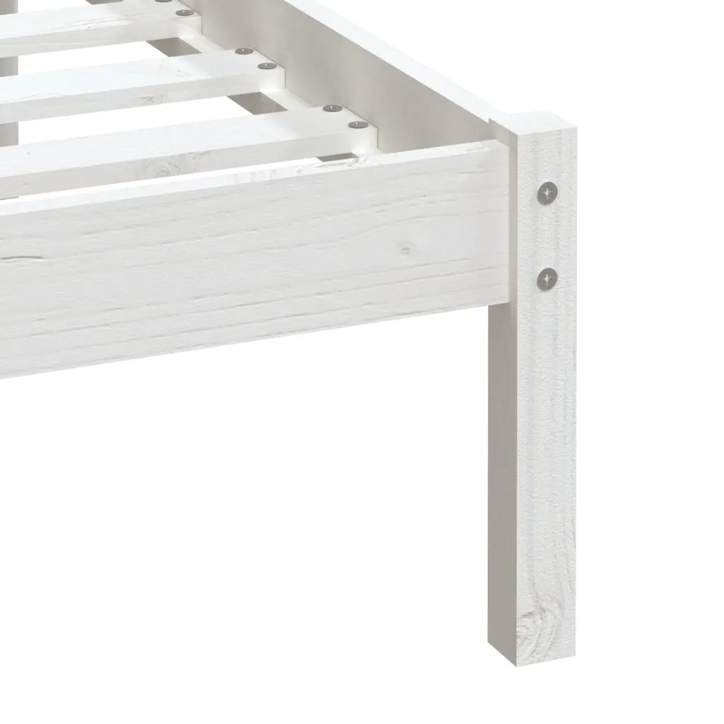 Giroletto-Struttura Letto Bianco in Legno Massello di Pino 100x200 cm 177230