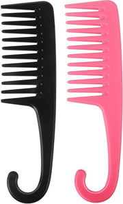 Set di pettini per doccia - Pettini a denti larghi - Ideali per sciogliere - 2 pezzi - Adatti per capelli umidi o ricci - Adatti per capelli lunghi
