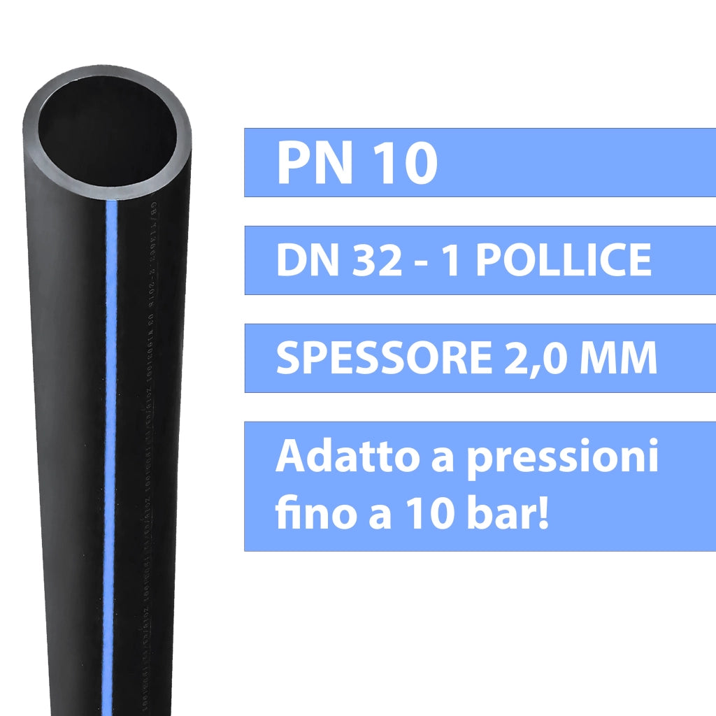 TUBO IRRIGAZIONE PN 10 ALTA DENSITA' 50 METRI/DN 32