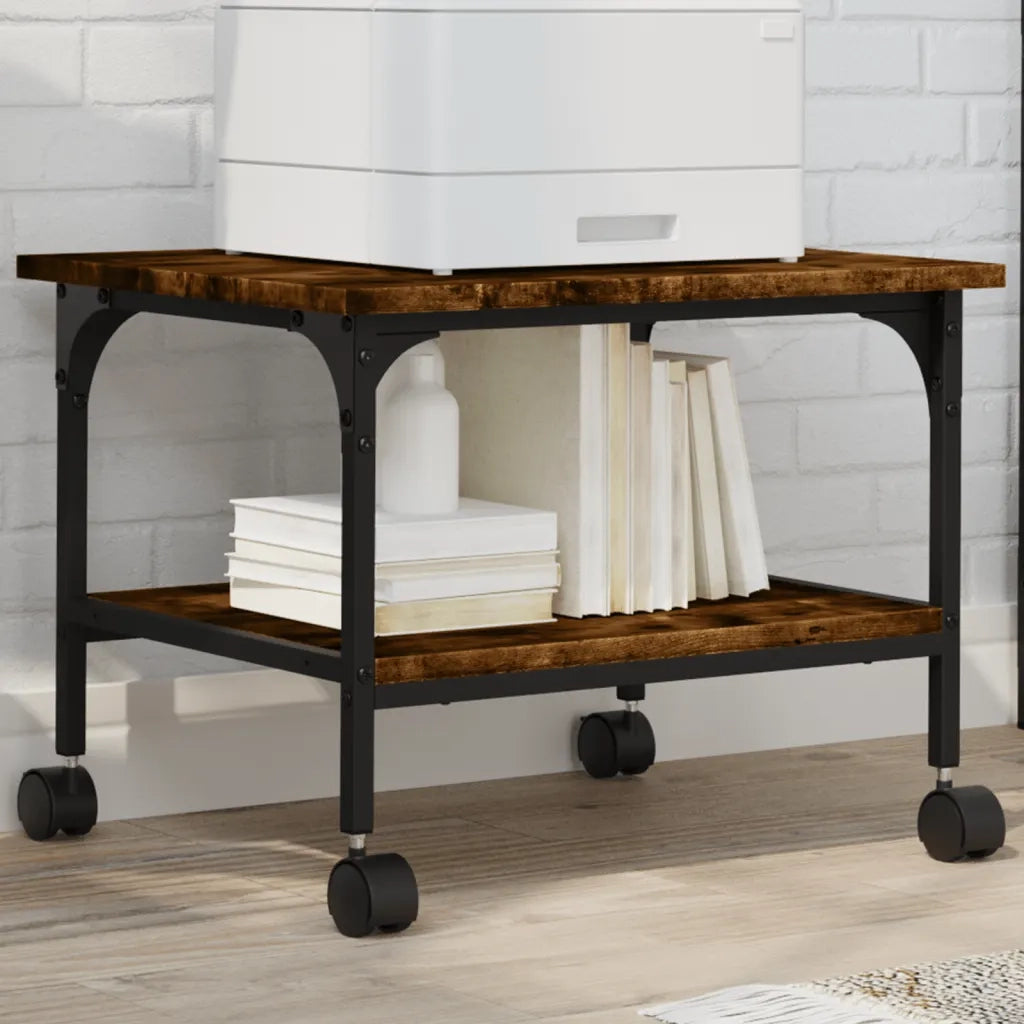 Supporto Stampante 2 Livelli Rovere Fumo 50x40x38cm Multistratocod mxl 90746