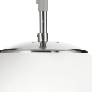 Sospensione Contemporanea Atomo Acciaio Argento Vetro 1 Luce E27