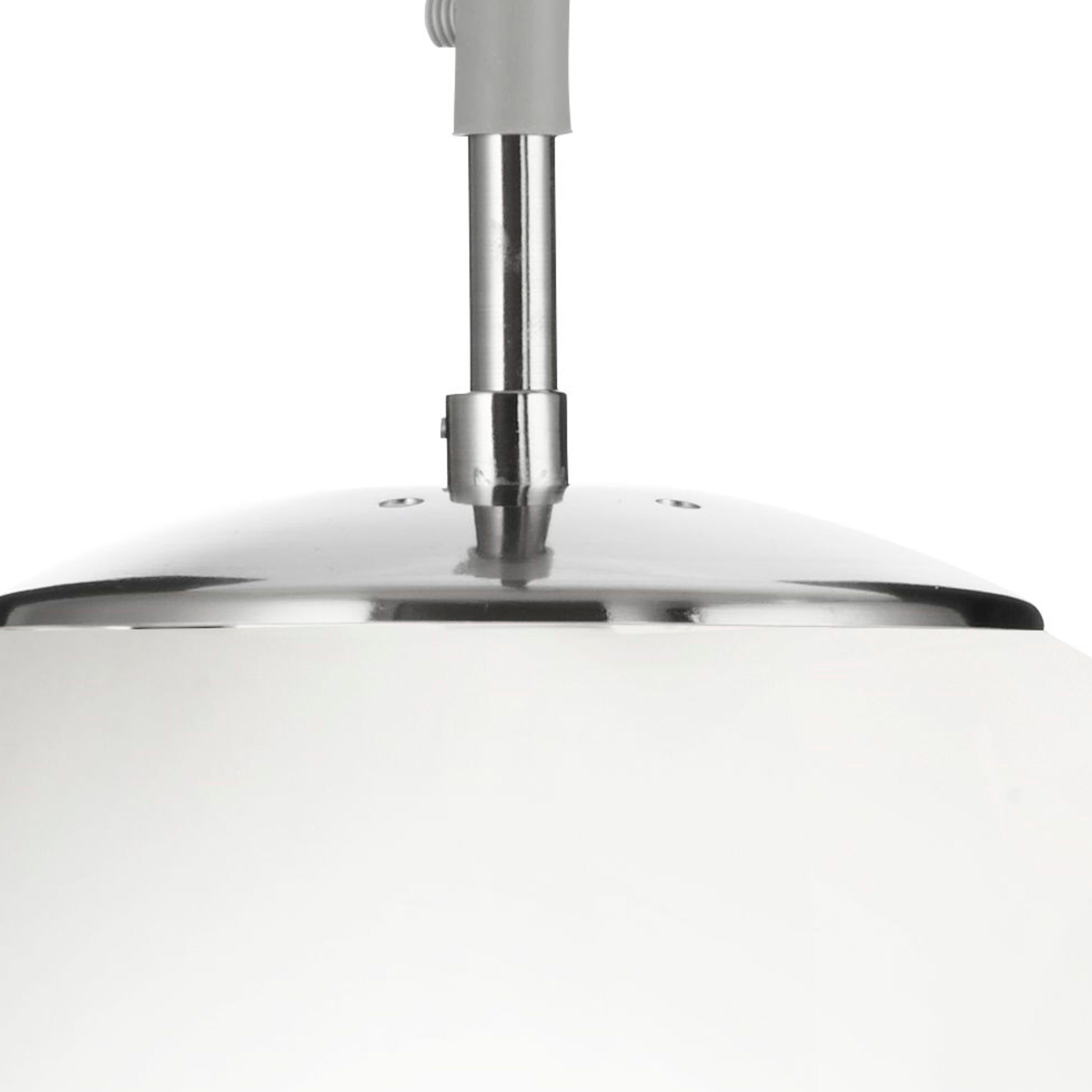 Sospensione Contemporanea Atomo Acciaio Argento Vetro 1 Luce E27