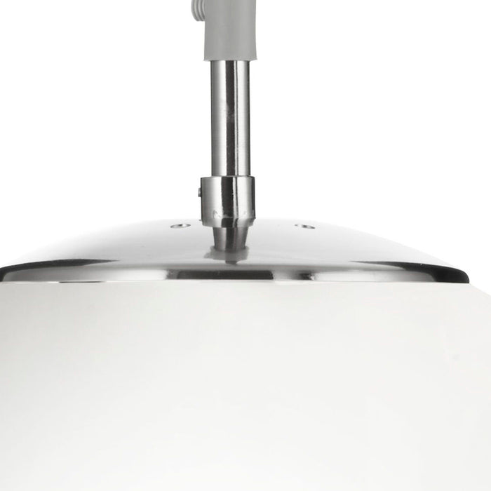 Sospensione Contemporanea Atomo Acciaio Argento Vetro 1 Luce E27