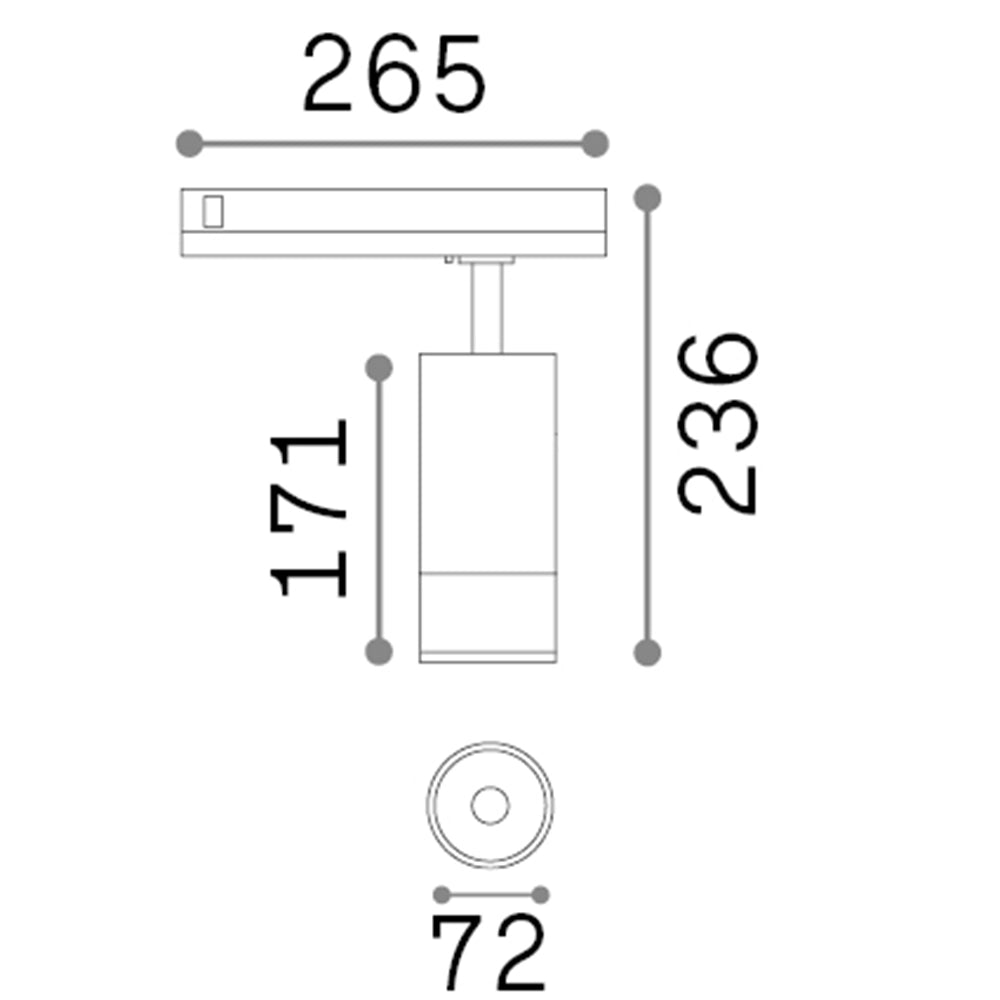 Proiettore Cilindrico Eos Alluminio-Plastiche Nero Led 25W 3000K 1-10V