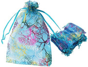 Borse di Organza 100 pezzi - Borse con Cinturino - Confezione Regalo - Borse per Dolci - Regali di Matrimonio - 13 x 18 cm - Leggero e Resistente - Regalo Perfetto