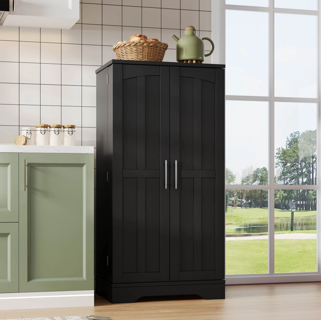 Mobile dispensa alto in MDF nero con luce LED a sensore