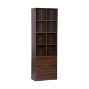 Libreria modulare in legno, 3 cassetti 8 vani, noce