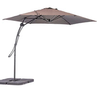 Ombrellone da Giardino Tortora Decentrato 3 x 3 Mt Base a Croce Sistema Air Vent