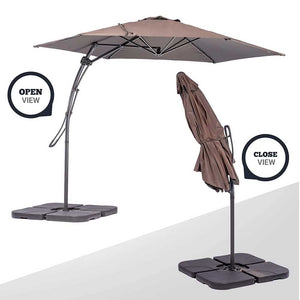 Ombrellone da Giardino Tortora Decentrato 3 x 3 Mt Base a Croce Sistema Air Vent