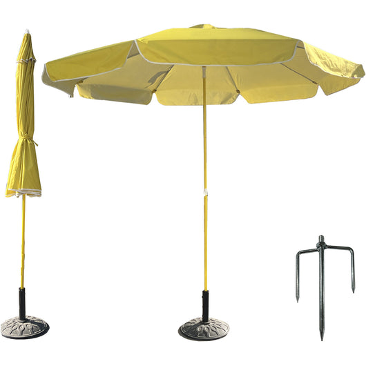 Ombrellone da Giardino Patio Esterni Senape con Apertura Push Up Air Vent 210 cm