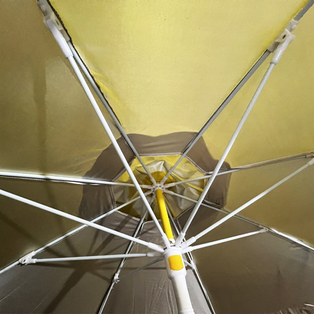 Ombrellone da Giardino Patio Esterni Senape con Apertura Push Up Air Vent 210 cm