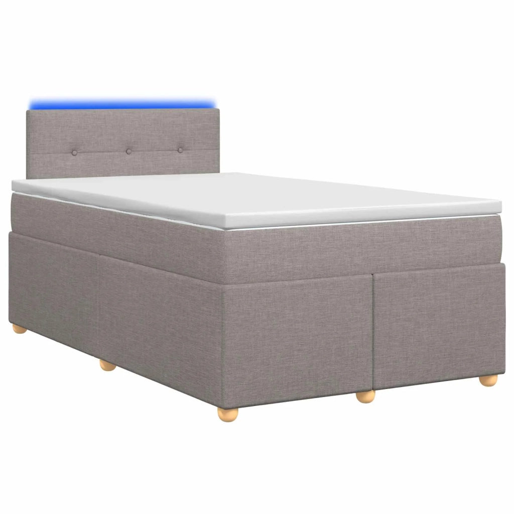 Letto box spring con materasso Tortora 120 x 190 cm Tessuto 3452377