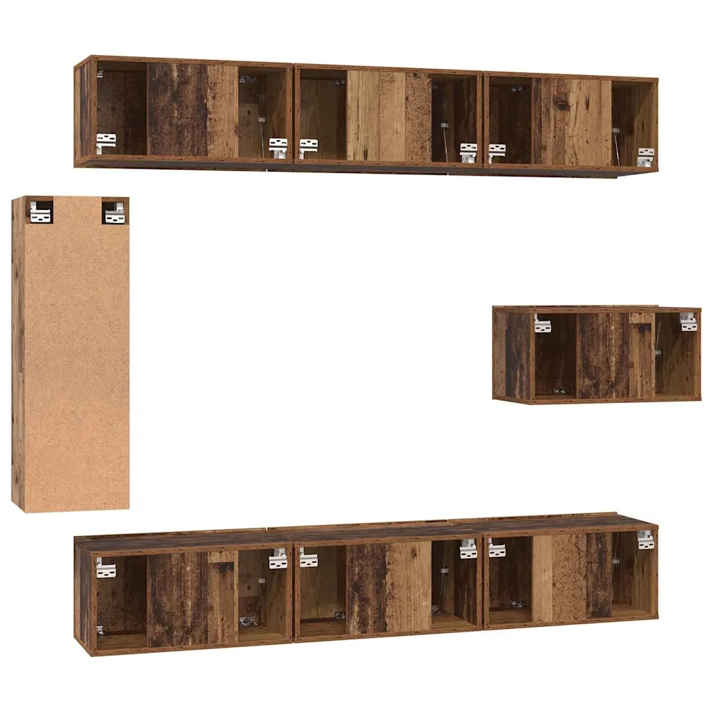 Set mobile TV 8 pcs Legno vecchio Legno multistrato 3393132
