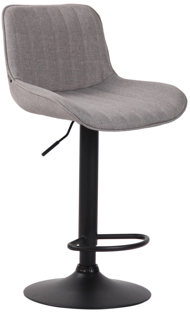 Set di 2 sgabelli da bar Lentini in tessuto grigio,nero