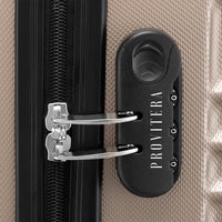 Set 4 Valigie Rigide con Ruote Easy Roll Trolley Bagaglio mano Viaggio Champagne