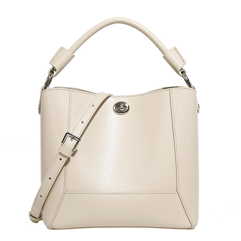 Borsa tote da donna in vera pelle, ideale per viaggi e viaggi, colore bianco.